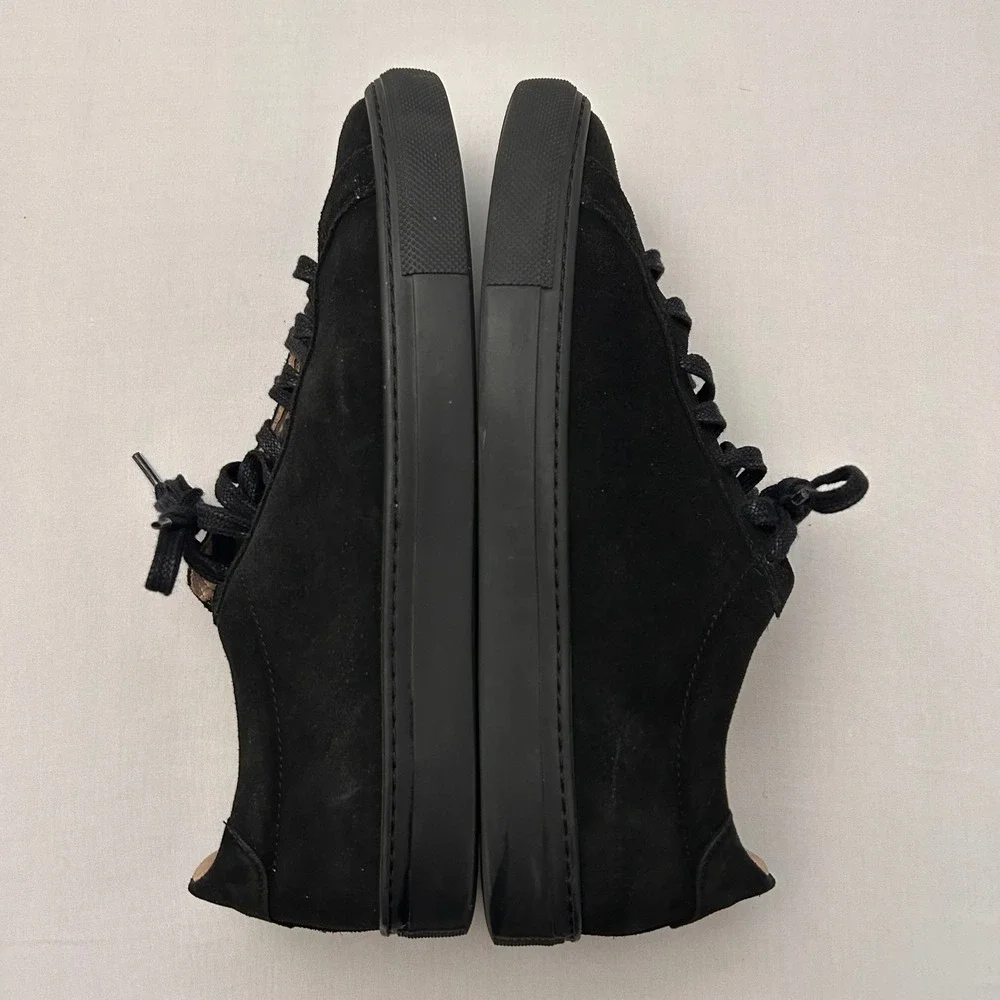 SuitSupply Shoes Mens 10‎ Black Suede Low Top Lace-Up Sneakers Dress Casual